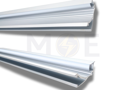 Coving and Skirting Surface LED Aluminum Profile Silver 60x30mm 1mt | بروفايل ليد المنيوم ظاهر