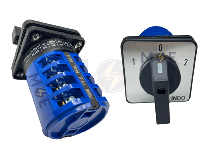 Indo Change-Over Switch 1-0-2 4P 32A 58x58mm | LW26 | مفتاح سلفرتور