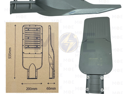 Megaman LED SMD IP65 Solar Street Light With Solar Panel & Remote Controller Warmwhite 300W | ZDLS3004/300 | لمبة ليد راس شارع مطري على الطاقة الشمسية مع كونترول ورم وايت