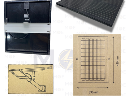 Megaman LED SMD IP65 Solar Street Light With Solar Panel & Remote Controller Warmwhite 300W | ZDLS3004/300 | لمبة ليد راس شارع مطري على الطاقة الشمسية مع كونترول ورم وايت