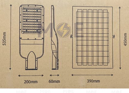 Megaman LED SMD IP65 Solar Street Light With Solar Panel & Remote Controller Warmwhite 300W | ZDLS3004/300 | لمبة ليد راس شارع مطري على الطاقة الشمسية مع كونترول ورم وايت