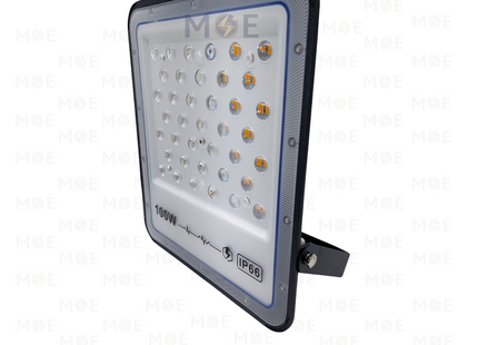 Cuperlight SMD LED Floodlight 100W Warmwhite 3000K IP66 | CU-100W Lens | برجكتور ليد انارة مطري اسود ورم وايت