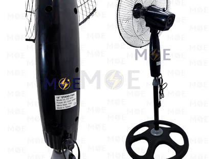 Diamond Pro Stand Fan Black / Gray 75W 5 Blades 18inch | EK-1815 | مروحة عامودفراشات زوبعة اسود