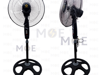 Diamond Pro Stand Fan Black / Gray 75W 5 Blades 18inch | EK-1815 | مروحة عامودفراشات زوبعة اسود