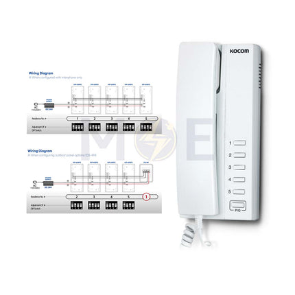 Kocom Audio Multiple Interphone (Handset) 5‑Channel DC 24V 1.2A | KIP-605PG