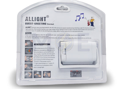 Allight Wireless Guest Alarm with motion sensor White Ding Dong + Golden Music  AG-323 - حساس حركة وايرلس قطعتين دينغ دونغ ابيض (1)