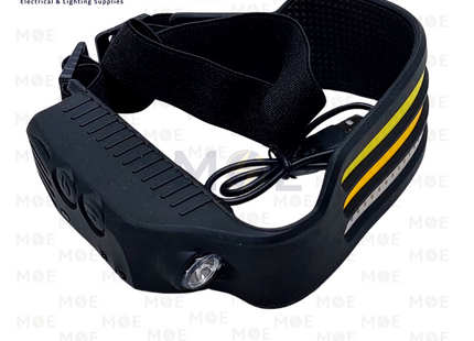 Coba Multi Function USB Rechargeable LED Induction Headlamp XPE+COB 10 Modes | 689-3 | انتريك راس ليد تشريج مع سنسور