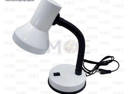 Friend Basic Desk Lamp With Power Switch White / Black E27 | غلوب طاولة للدراسة مع مفتاح ابيض