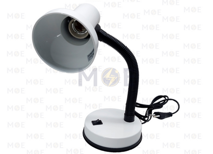 Friend Basic Desk Lamp With Power Switch White / Black E27 | غلوب طاولة للدراسة مع مفتاح ابيض
