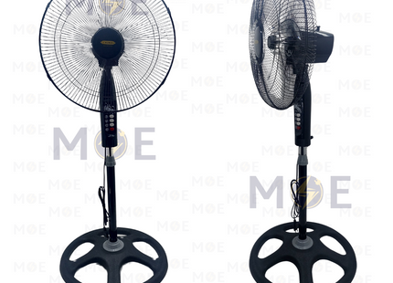 CROWN Stand Fan Black 75W 5 Blades 18inch | EK-1815 | مروحة عامودفراشات زوبعة اسود