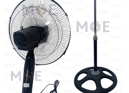 CROWN Stand Fan Black 75W 5 Blades 18inch | EK-1815 | مروحة عامودفراشات زوبعة اسود