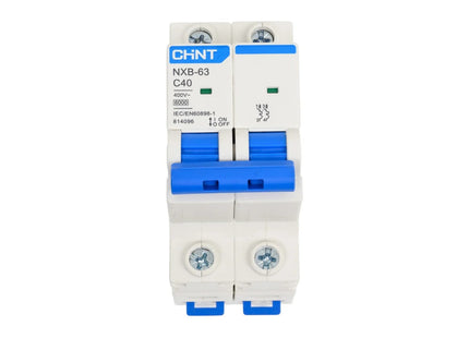 Chint MCB C (NXB-63) 6kA 2P 40A | 814096 دجنتور مجوز