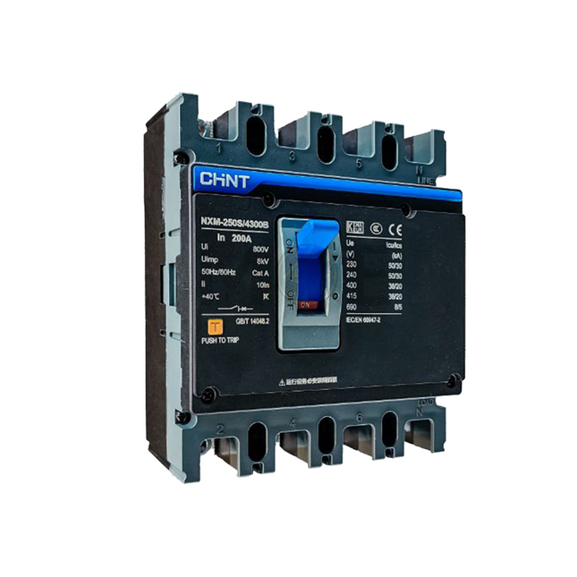 Chint MCCB NXM-250S/4300B/ 4P 200A Fix | 844341 دجنتور صناعي رباعي (3 فاز مع نتر)