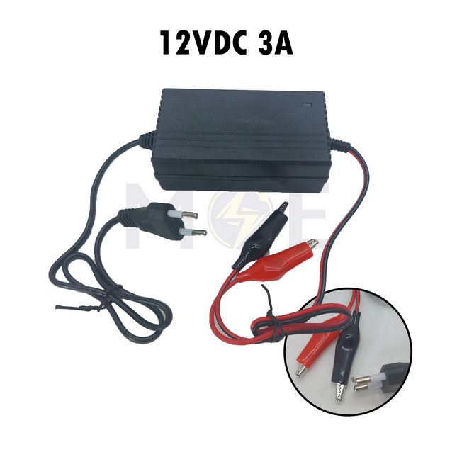 HE Charger Adapter With Clamps AC/DC 12V 3A | SH1202
