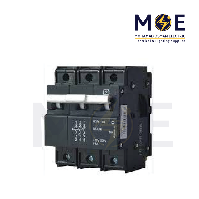 CBI MCB 3P 6kA G3 50A | SMF3 | Black | دجنتور كهرباء ثلاثة فاز اسود كبير