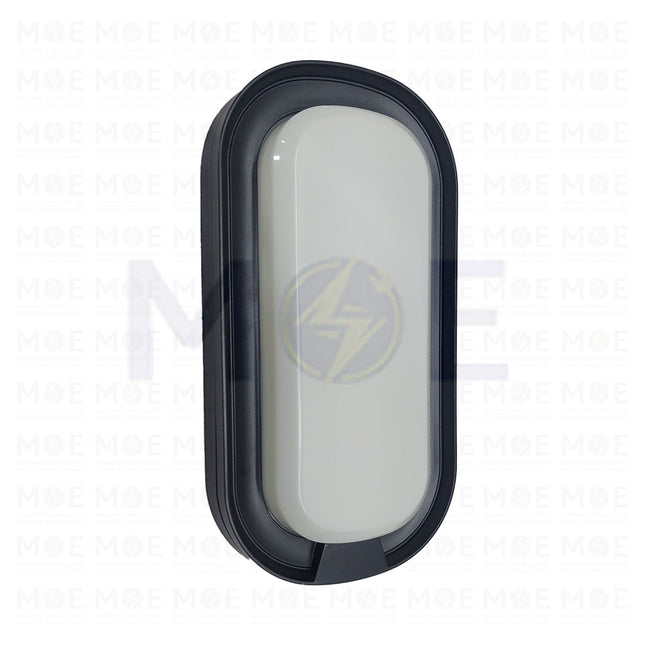 Megaman IP65 LED Oval Light FixtureApplique WaterProof Black Daylight 6500K 1600Lm 26.5x13.5x4.6cm 20W  ZDL1110 - ابليك حائط مطري بيضاوي ليد اسود دايلايت (1)
