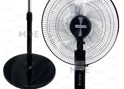 Rama Stand Fan Black 4 Speed 58W 5 Blades 18inch | CZE S 2024 | مروحة عامودفراشات اسود