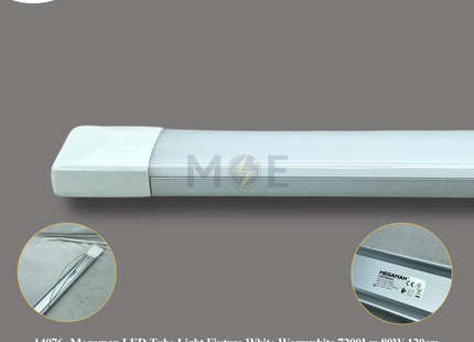 Megaman LED Tube Light Fixture White Warmwhite 7200Lm 80W 120cm | MXL2115 | شاسي عريضة ليد ابيض ورم وايت