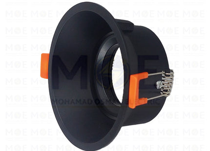 OB Downlight Spotlight Frame Black Recessed Adjustable Circular Trimless MR16 9cm -سبوت فارغ ترملس مدور مخفي اسود متحرك
