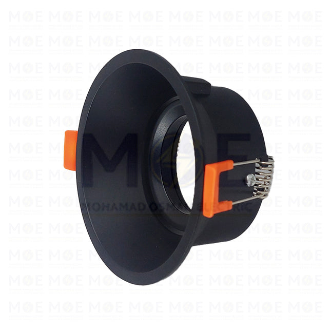 OB Downlight Spotlight Frame Black Recessed Adjustable Circular Trimless MR16 9cm -سبوت فارغ ترملس مدور مخفي اسود متحرك