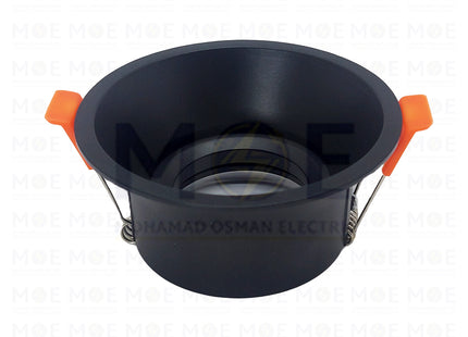 OB Downlight Spotlight Frame Black Recessed Adjustable Circular Trimless MR16 9cm -سبوت فارغ ترملس مدور مخفي اسود متحرك