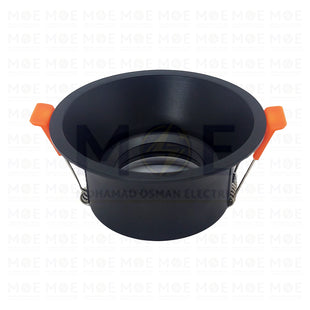 OB Downlight Spotlight Frame Black Recessed Adjustable Circular Trimless MR16 9cm -سبوت فارغ ترملس مدور مخفي اسود متحرك