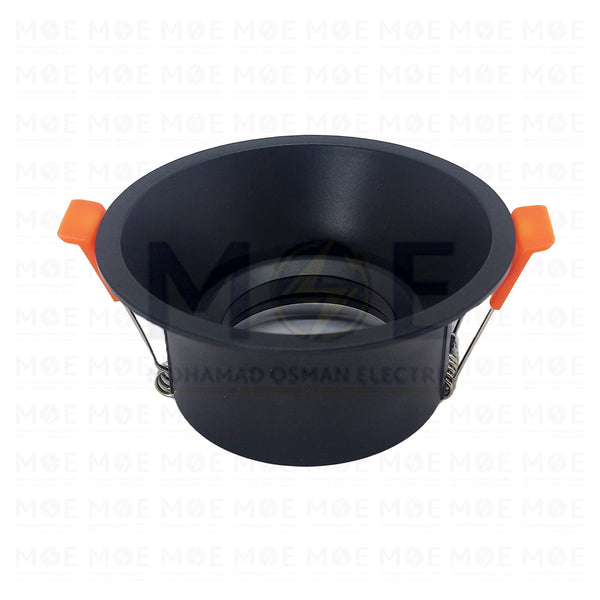 OB Downlight Spotlight Frame Black Recessed Adjustable Circular Trimless MR16 9cm -سبوت فارغ ترملس مدور مخفي اسود متحرك