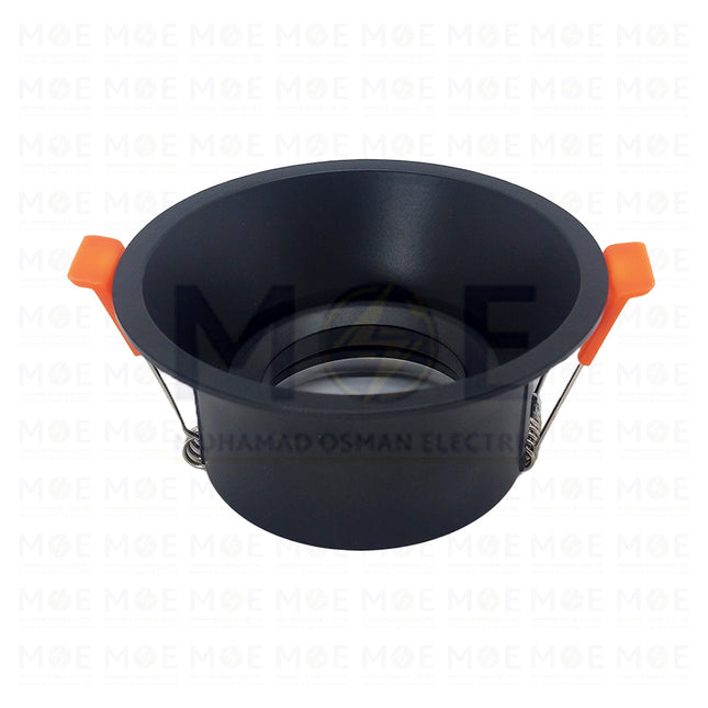 OB Downlight Spotlight Frame Black Recessed Adjustable Circular Trimless MR16 9cm -سبوت فارغ ترملس مدور مخفي اسود متحرك
