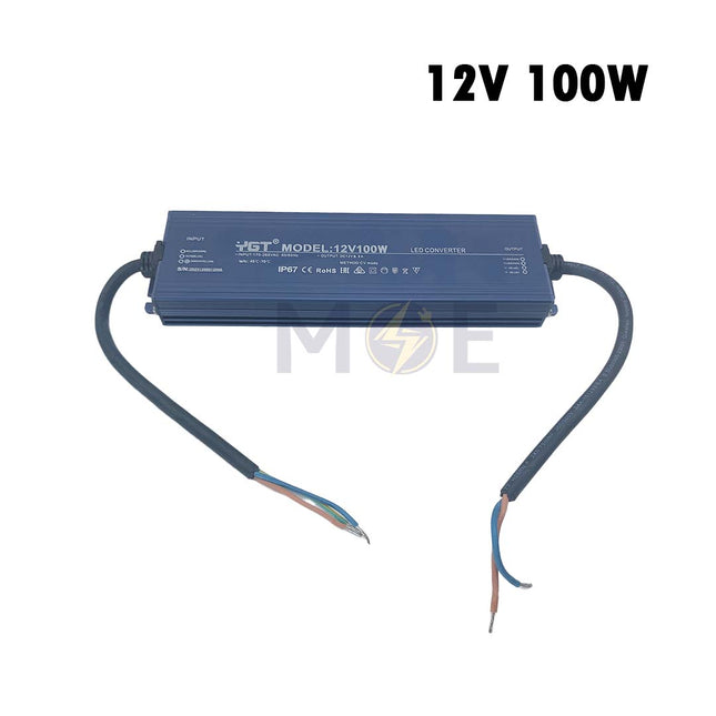 YGT Power Supply Unit Slim IP67 AC to DC 12V 100W 8.3A | 12V100W