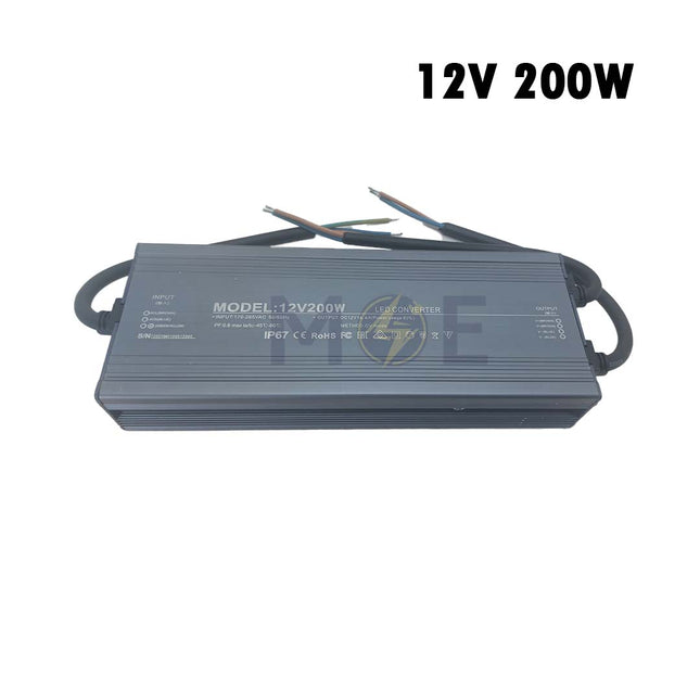 LED Power Supply Unit Slim IP67 AC to DC 12V 200W 16.6A