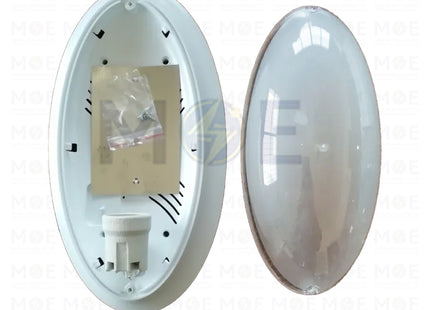 Ovivo Light Fixture/Applique White E27 30x17cm | 1201/BY | ابليك حائط فارغ بيضاوي ابيض