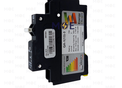 CBI MCB 1P 3kA C3 15A Black | QA1 | دجنتور اشتراك كهرباء مفرد اسود