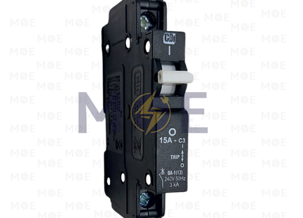 CBI MCB 1P 3kA C3 15A Black | QA1 | دجنتور اشتراك كهرباء مفرد اسود