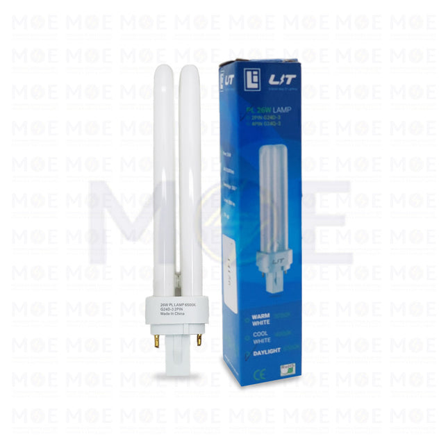 Lit Economic CFL Pin Lamp Daylight 2U 2Pin G24-d 26W | C740-035 | لمبة شك توفير دايلايت