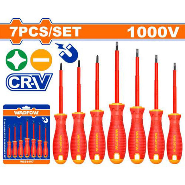 Wadfow Insulated Screwdriver Industrial Set 7Pcs 1000V | WSS7407