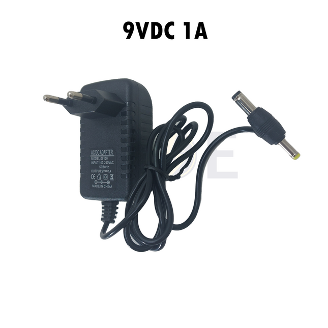 Power Adapter With Wide & Medium Output Connector AC/DC 9V 1A | 09100
