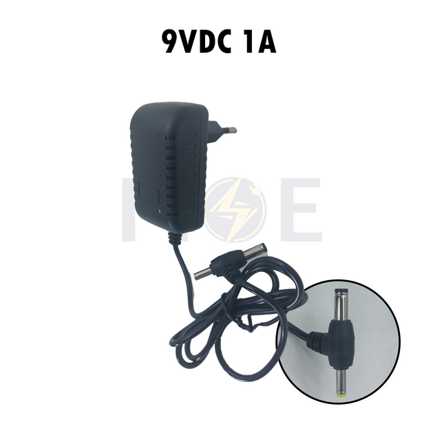 Power Adapter With Wide & Medium Output Connector AC/DC 9V 1A | 09100