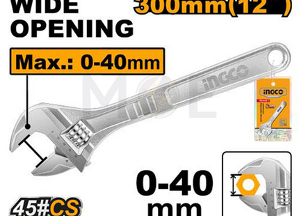 INGCO Adjustable Wrench 12inch 300mm | HADW131122