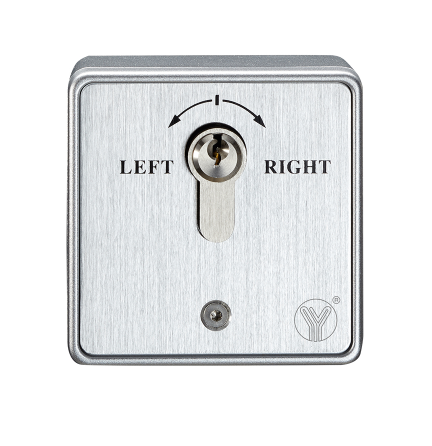 YLI Electronic Exit Button Surface Mounted Aluminum European type emergency release Button key Spring Return Switch with 2 contact | YKS-851EN | مفتاح باب جرار ظاهر