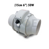 Brilliant Mixed Flow In-Line Duct Fan (15cm 6") 50W |BPT-6 شفاط ماسورة توربين بلاستيك