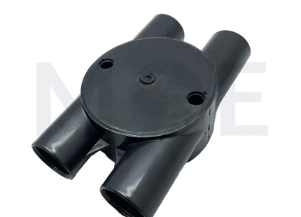 ElectroGuard Surface Circular Junction box PVC H-shape 4Way 20mm Black | EL2-HB