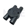 ElectroGuard Surface Circular Junction box PVC H-shape 4Way 20mm Black | EL2-HB