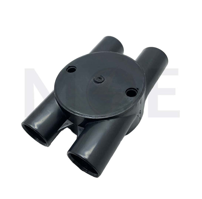 ElectroGuard Surface Circular Junction box PVC H-shape 4Way 20mm Black | EL2-HB