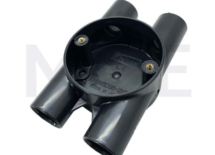 ElectroGuard Surface Circular Junction box PVC H-shape 4Way 20mm Black | EL2-HB