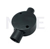 ElectroGuard Surface Circular Junction box PVC Through Shape 2Way 20mm Black | EL2-2SB