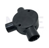ElectroGuard Surface Circular Junction box PVC T-shape 3Way 20mm Black | EL2-03B