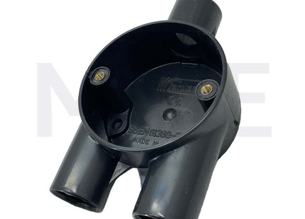ElectroGuard Surface Circular Junction box PVC Y-shape 3Way 20mm Black | EL2-YB