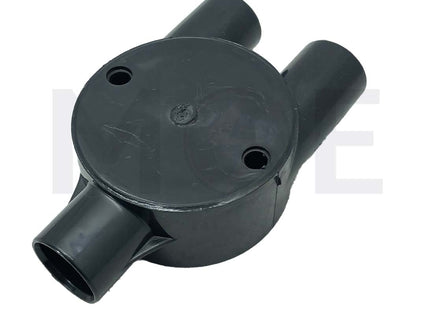 ElectroGuard Surface Circular Junction box PVC Y-shape 3Way 20mm Black | EL2-YB