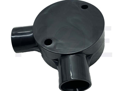ElectroGuard Surface Circular Junction box PVC VL-shape Angle 2Way 20mm Black  EL2-2AB