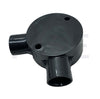 ElectroGuard Surface Circular Junction box PVC VL-shape Angle 2Way 20mm Black  EL2-2AB